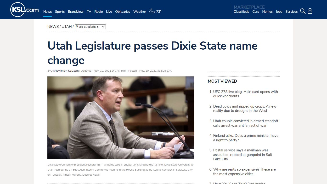 Utah Legislature passes Dixie State name change | KSL.com