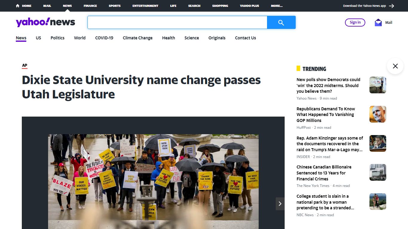 Dixie State University name change passes Utah Legislature - Yahoo! News