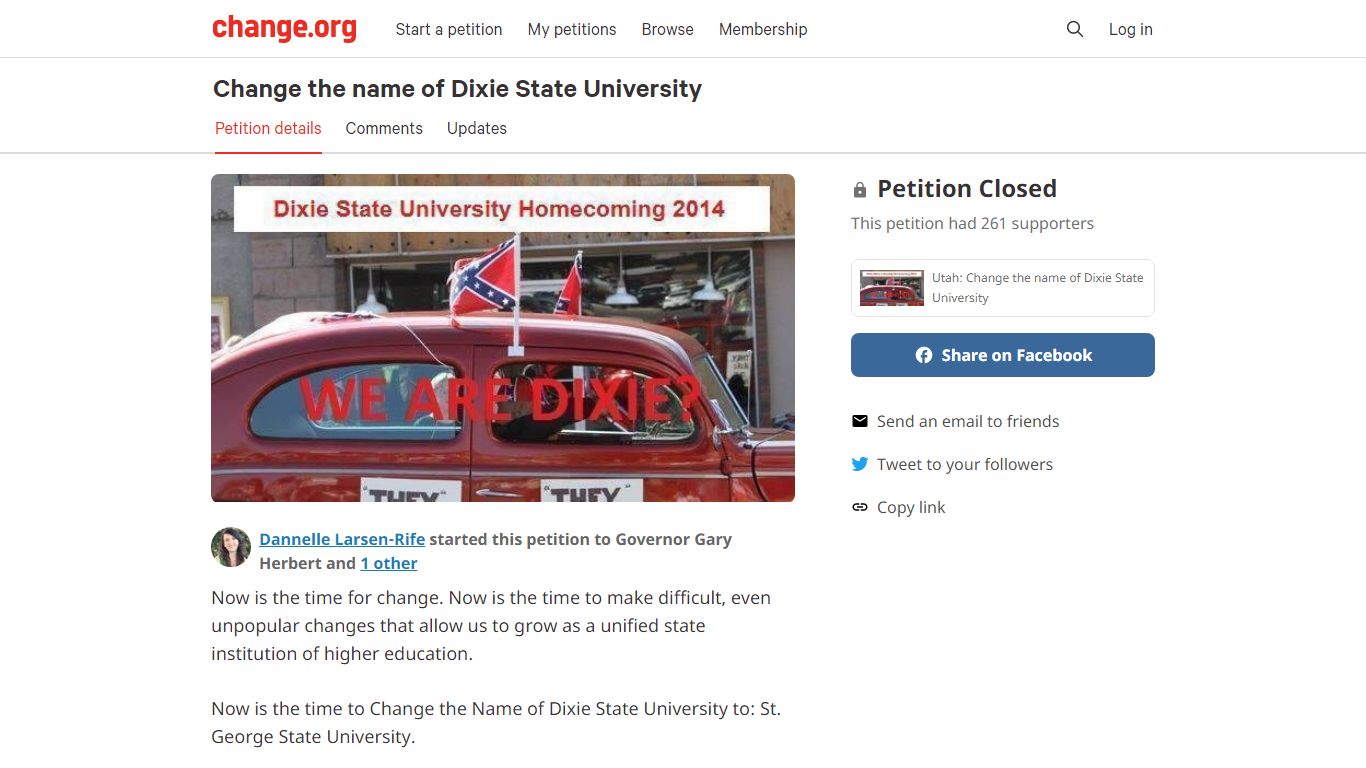 Change the name of Dixie State University